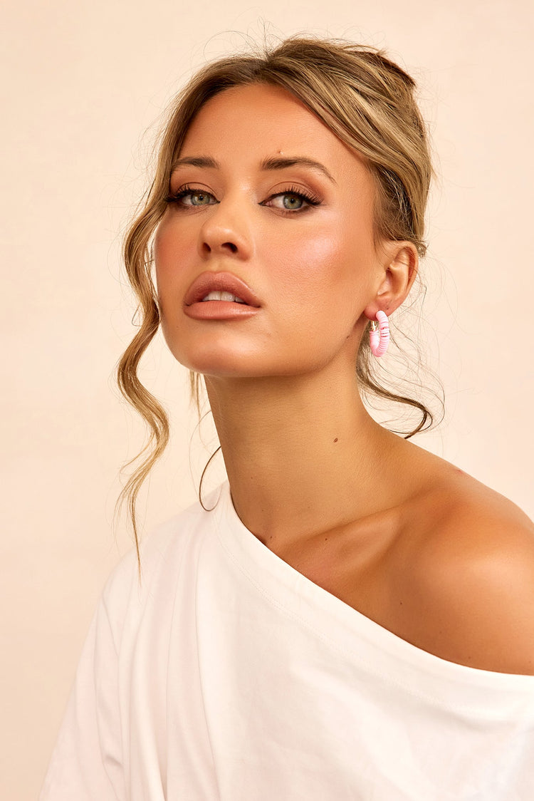 Nice Try Solid Earrings - Pink-ACCESSORIES