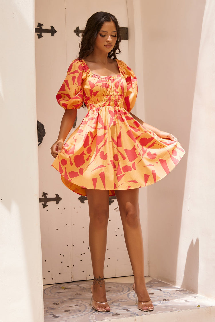 Valencia Mini Dress - Orange