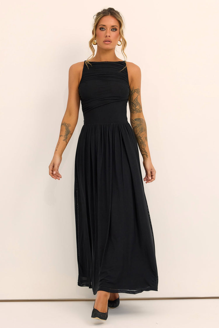 Painters Garden Maxi Dress - Black