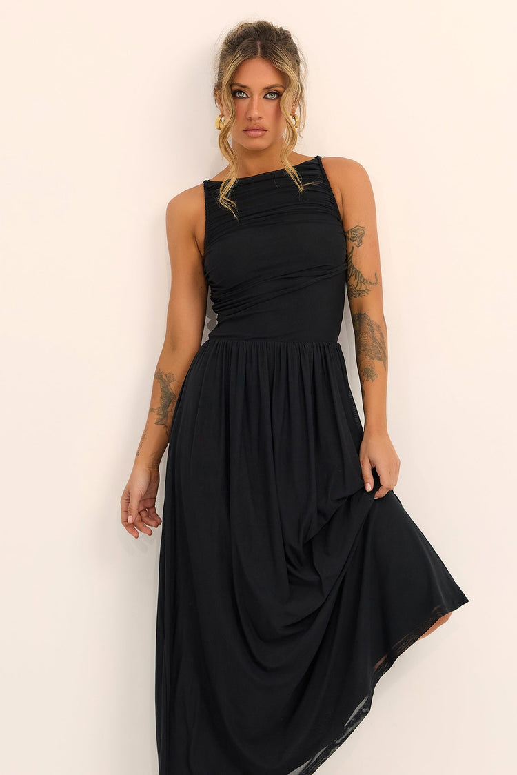 Painters Garden Maxi Dress - Black