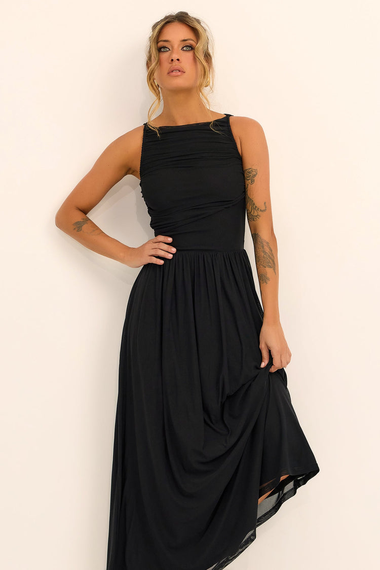 Painters Garden Maxi Dress - Black
