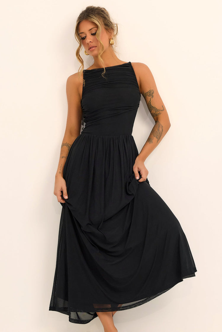 Painters Garden Maxi Dress - Black