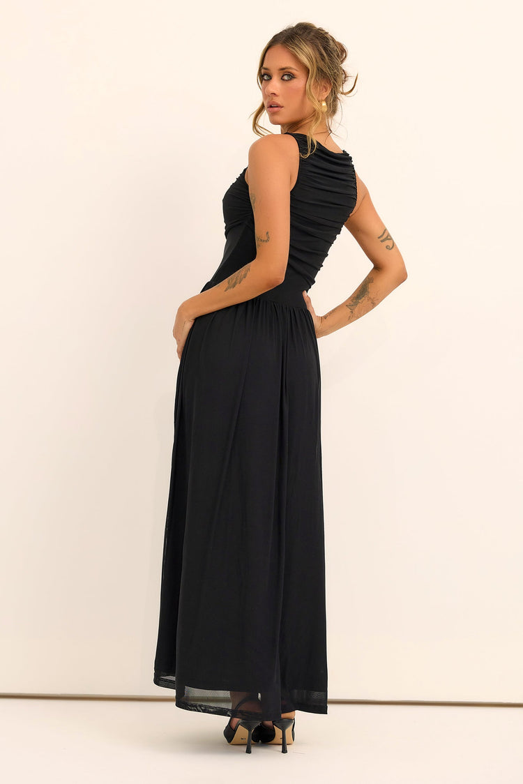 Painters Garden Maxi Dress - Black