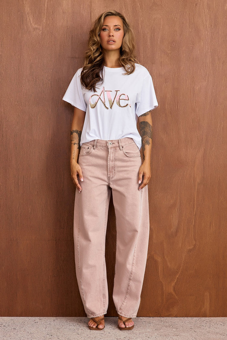 Aura Logo Tee - White-TOPS