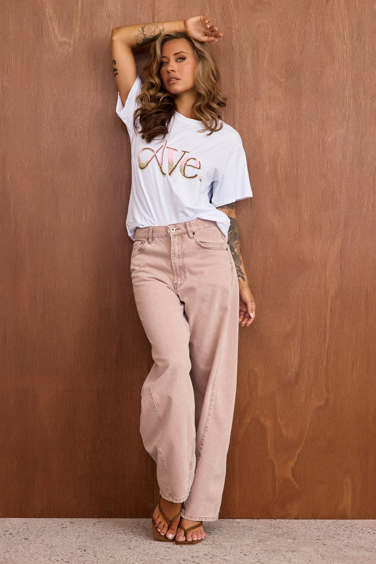 Aura Logo Tee - White-TOPS