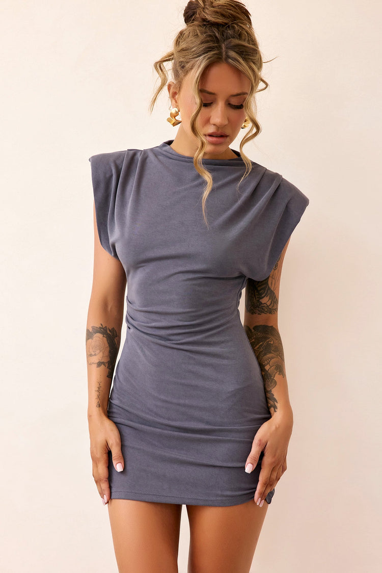 Valora Jersey Mini Dress - Grey