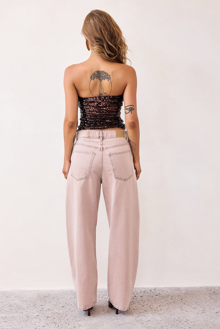 Midnight Pulse Sequin Top - Chocolate-TOPS