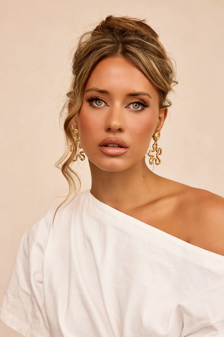 Molten Fleur Earrings - Gold-ACCESSORIES