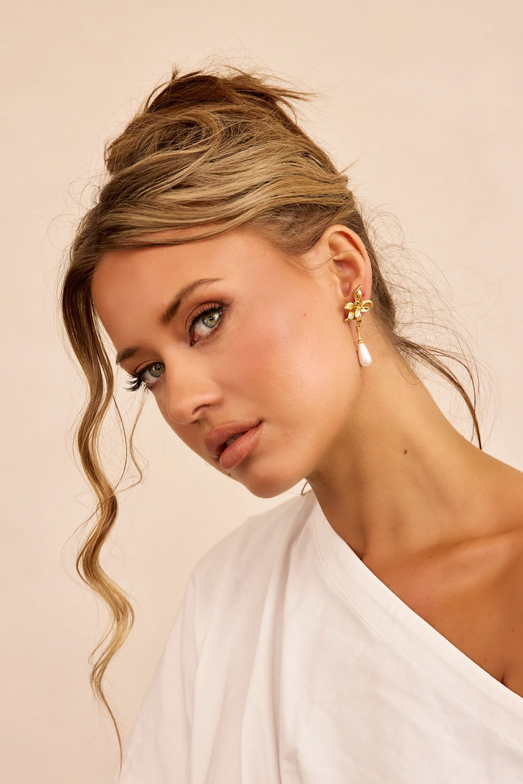 Petal Afterglow Earrings - Gold-ACCESSORIES