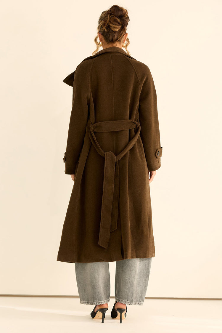 Woodland Affair Woven Coat - Chocolate