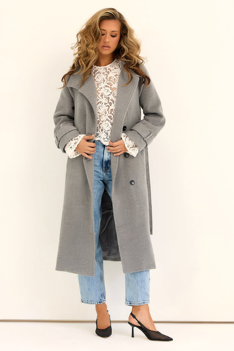 Woodland Affair Woven Coat - Grey