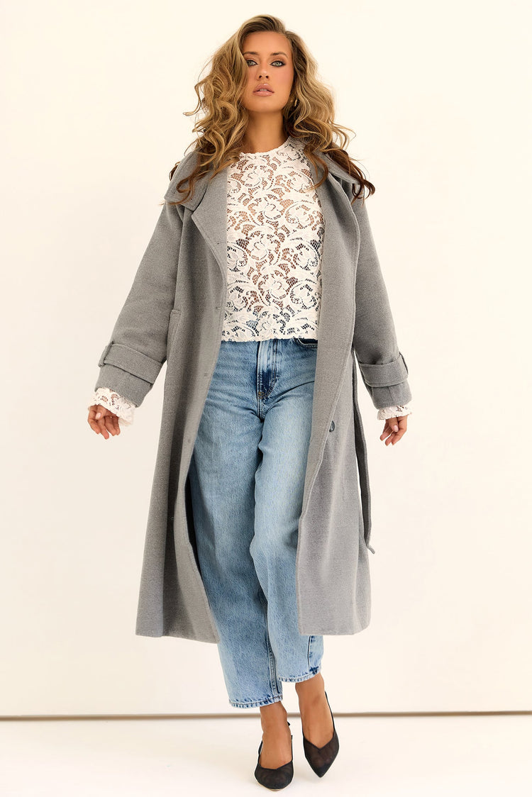 Woodland Affair Woven Coat - Grey