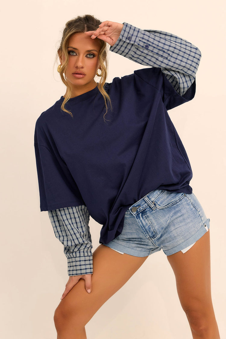 Off-Duty Muse Jersey Tee Shirt - Navy