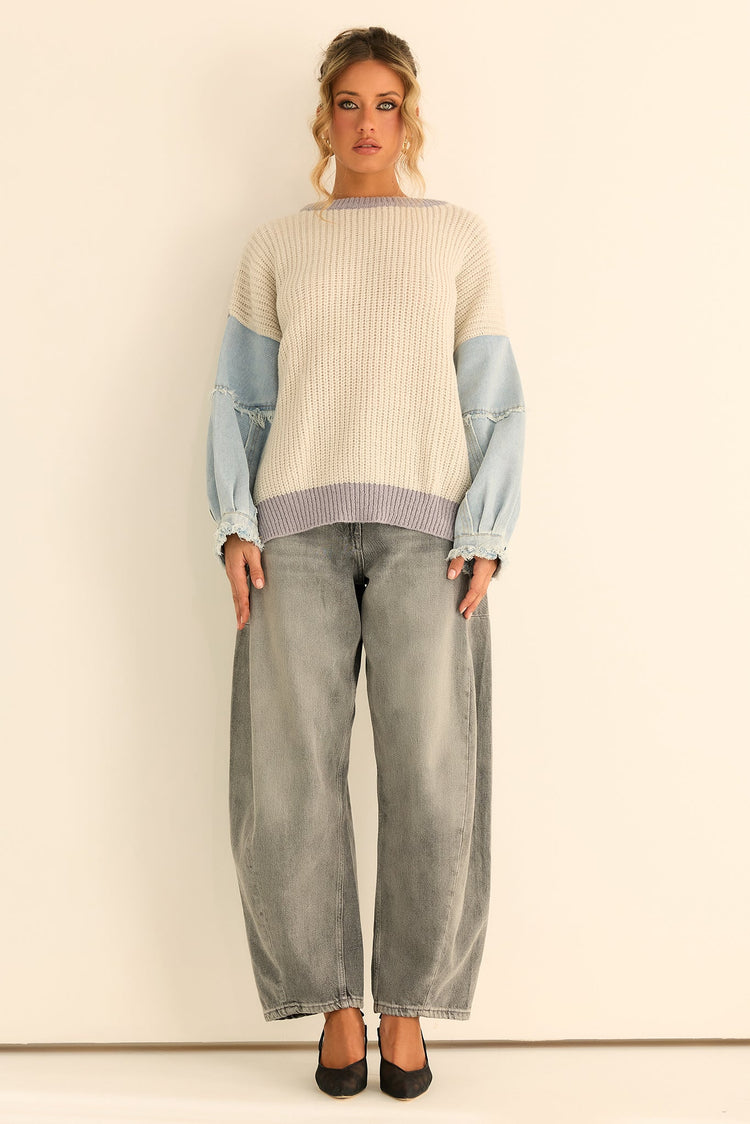 Silverwood Knit Sweater - Grey Blue