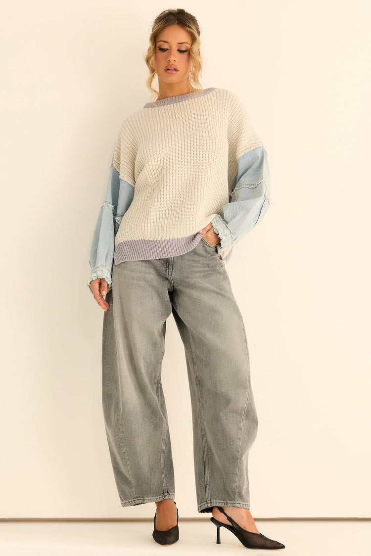 Silverwood Knit Sweater - Grey Blue