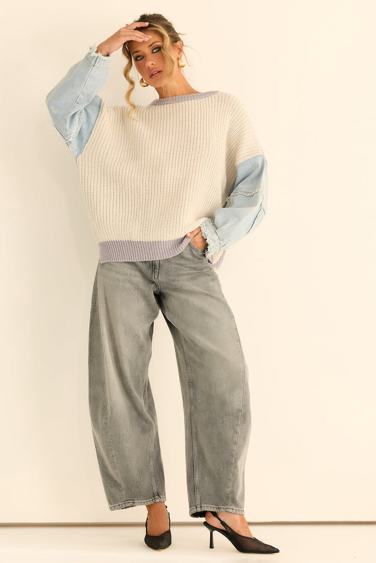 Silverwood Knit Sweater - Grey Blue