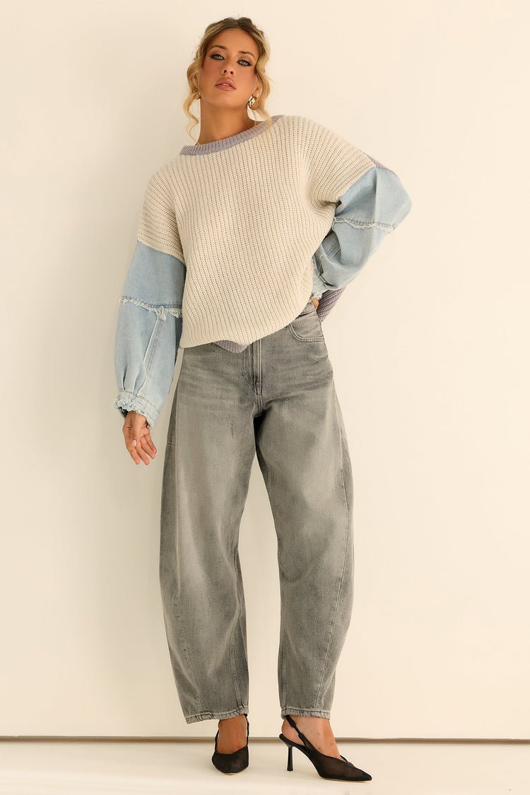Silverwood Knit Sweater - Grey Blue