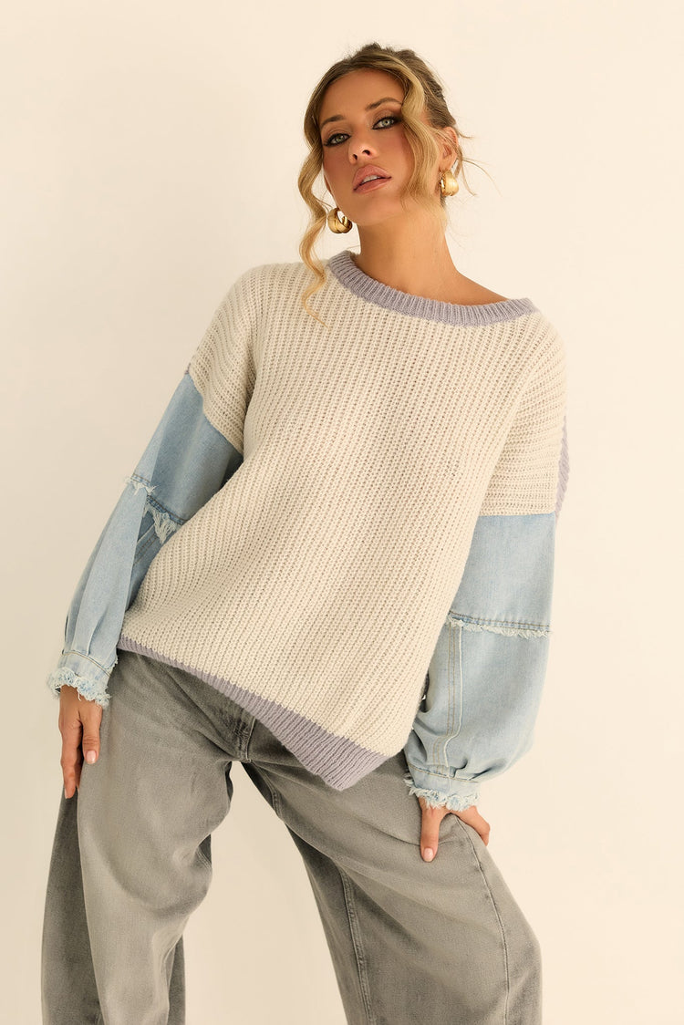 Silverwood Knit Sweater - Grey Blue