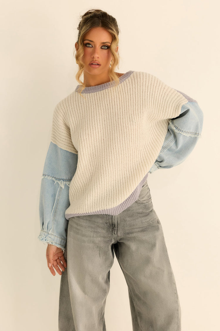Silverwood Knit Sweater - Grey Blue