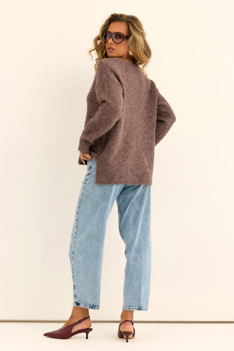 Alpine Air Knit Sweater - Chocolate