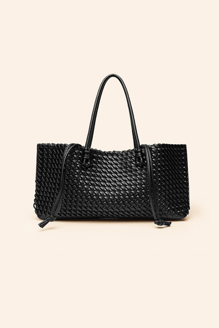 Noir Weave Tote Bag - Black