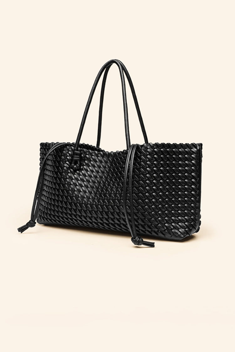 Noir Weave Tote Bag - Black