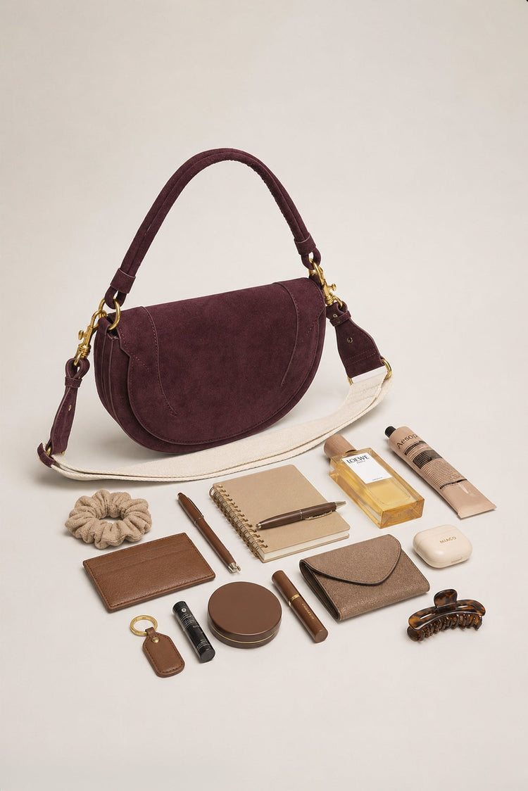 Merlot Crescent Bag - Wine
