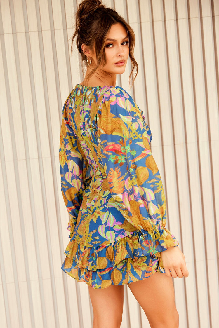 Addison Mini Dress - Blue Multi for women