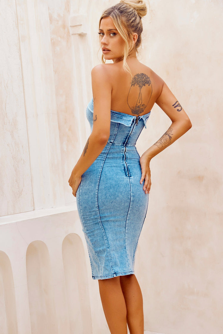 After Dark Midi Dress - Blue for women