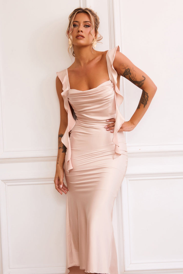 Arabella Midi Dress - Champagne for women