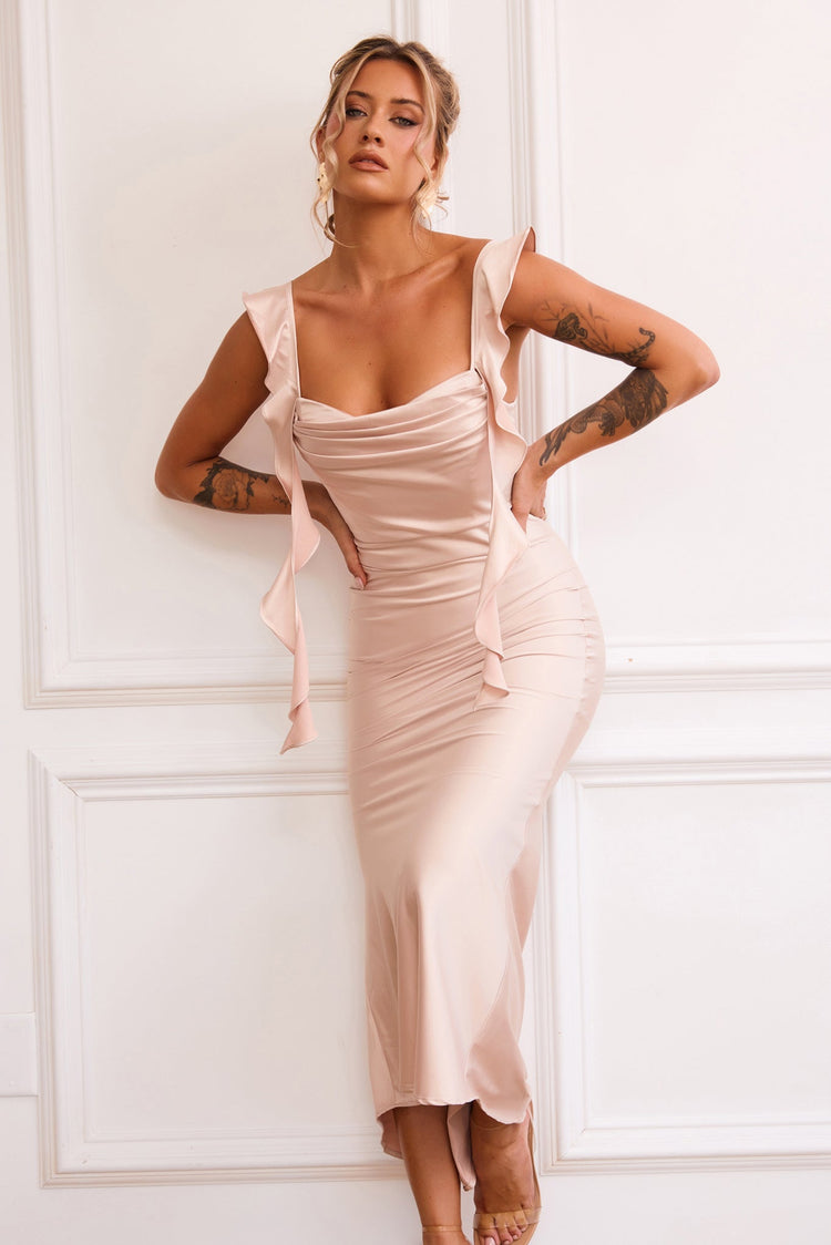 Arabella Midi Dress - Champagne for women
