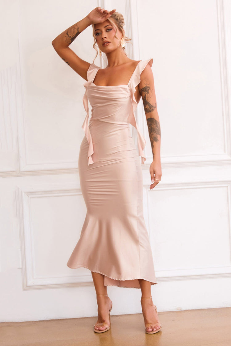 Arabella Midi Dress - Champagne for women