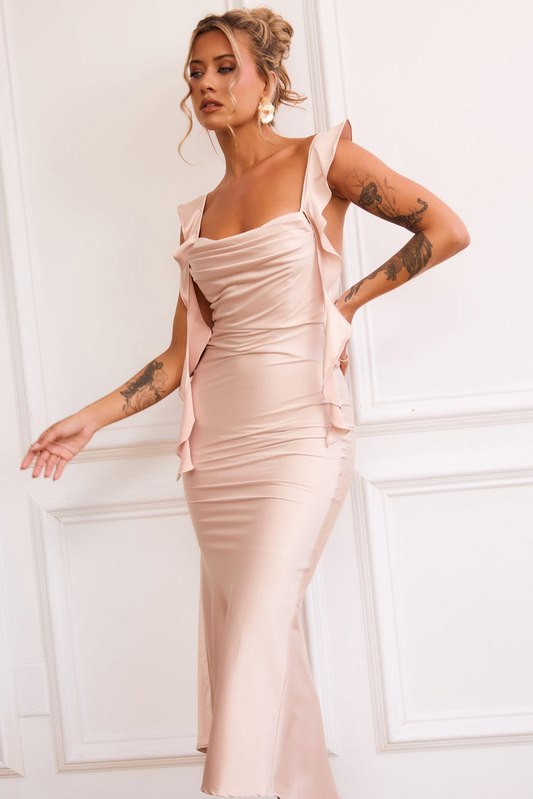 Arabella Midi Dress - Champagne for women