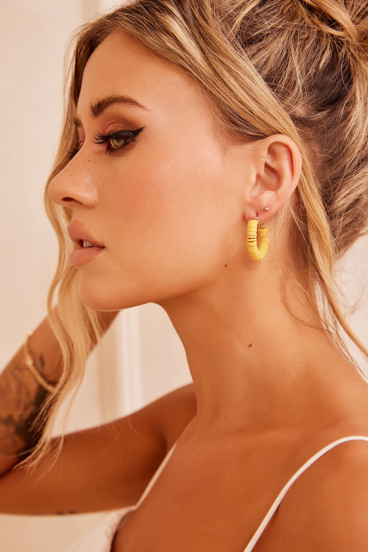 Audrey Hoop Earrings - Mustard for women