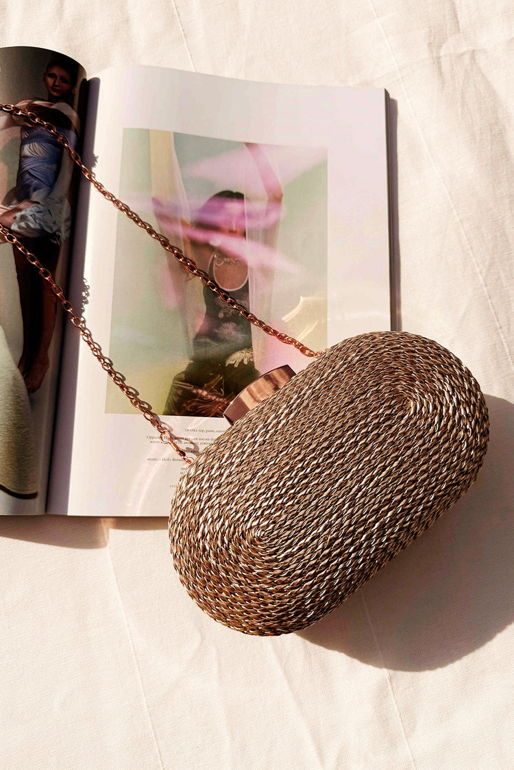 Aurora Gleam Clutch Bag - Rose Gold for women