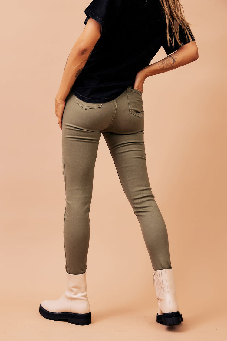 Bad Idea Jeans - Khaki Green for women
