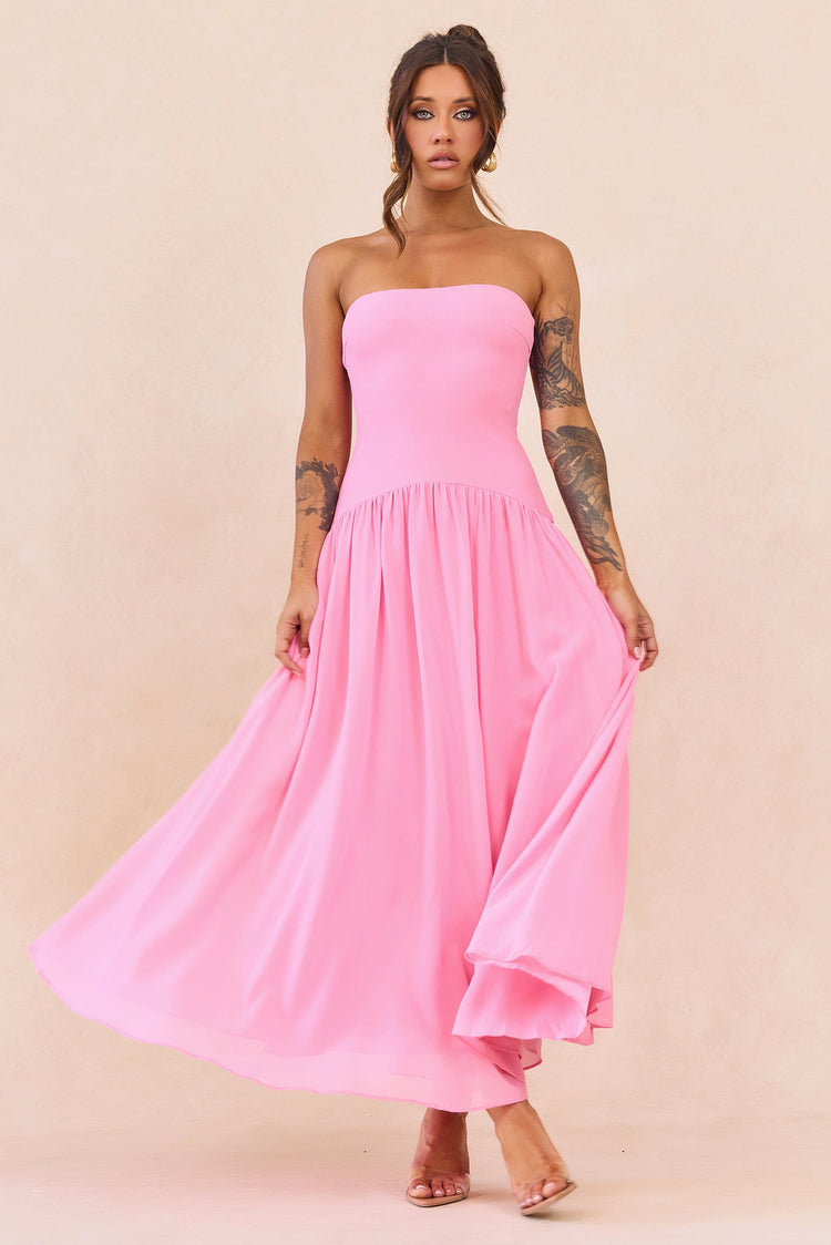 Bare Grace Strapless Maxi Dress - Pink for women