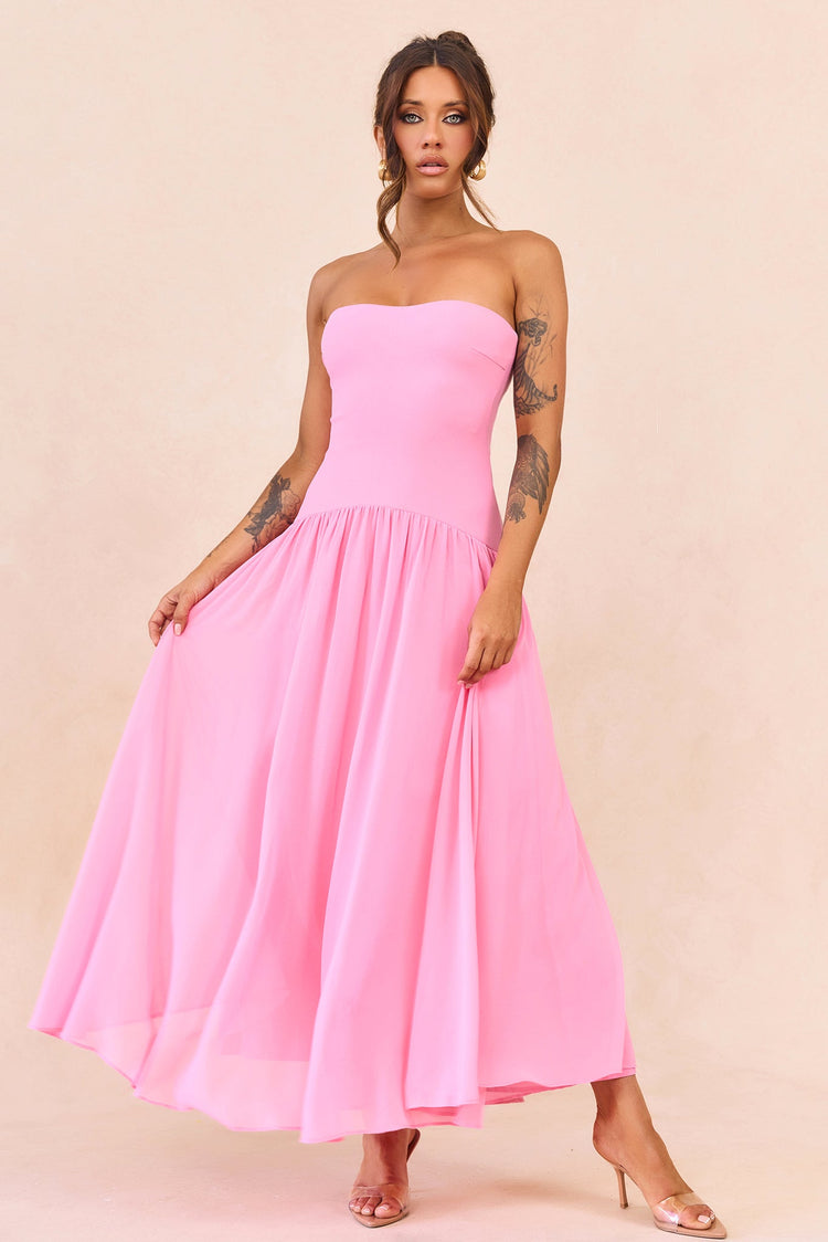 Bare Grace Strapless Maxi Dress - Pink for women