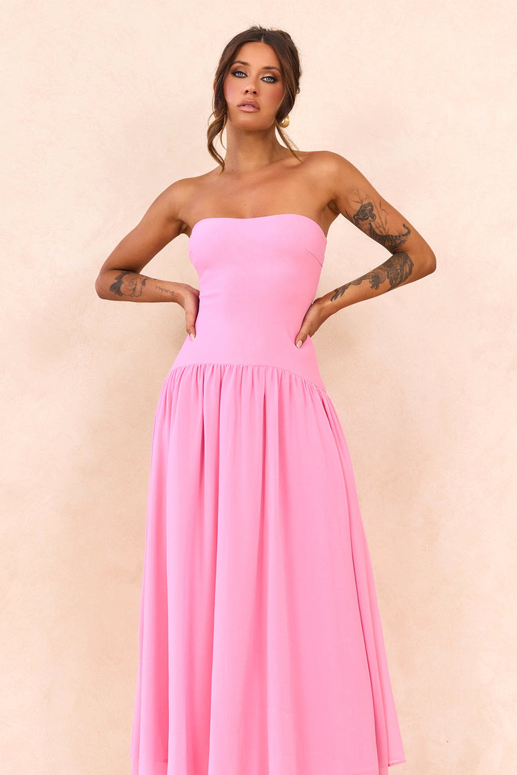 Bare Grace Strapless Maxi Dress - Pink for women