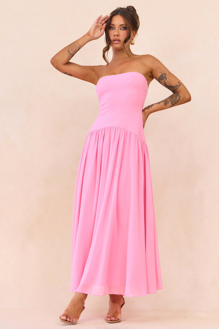 Bare Grace Strapless Maxi Dress - Pink for women