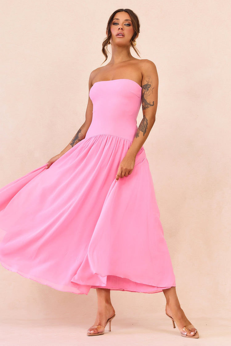 Bare Grace Strapless Maxi Dress - Pink for women