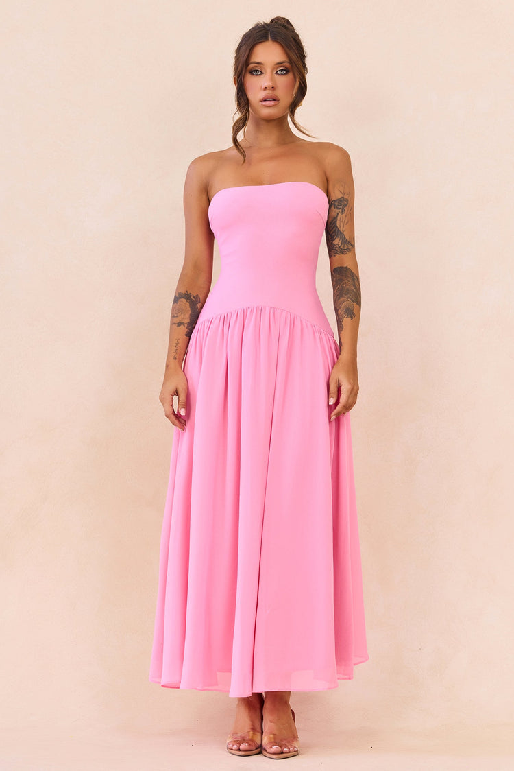 Bare Grace Strapless Maxi Dress - Pink for women
