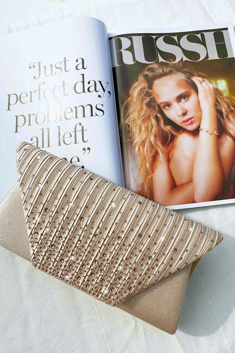 Bejeweled Clutch Bag - Champagne for women