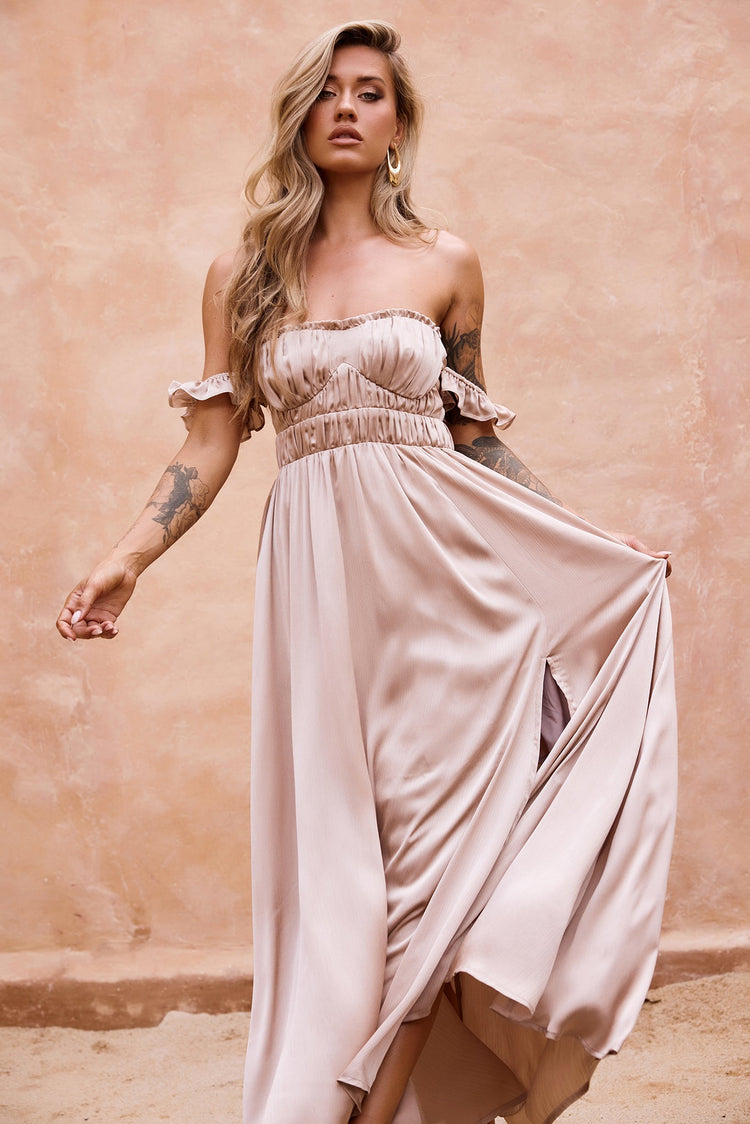 Best Night Satin Maxi Dress