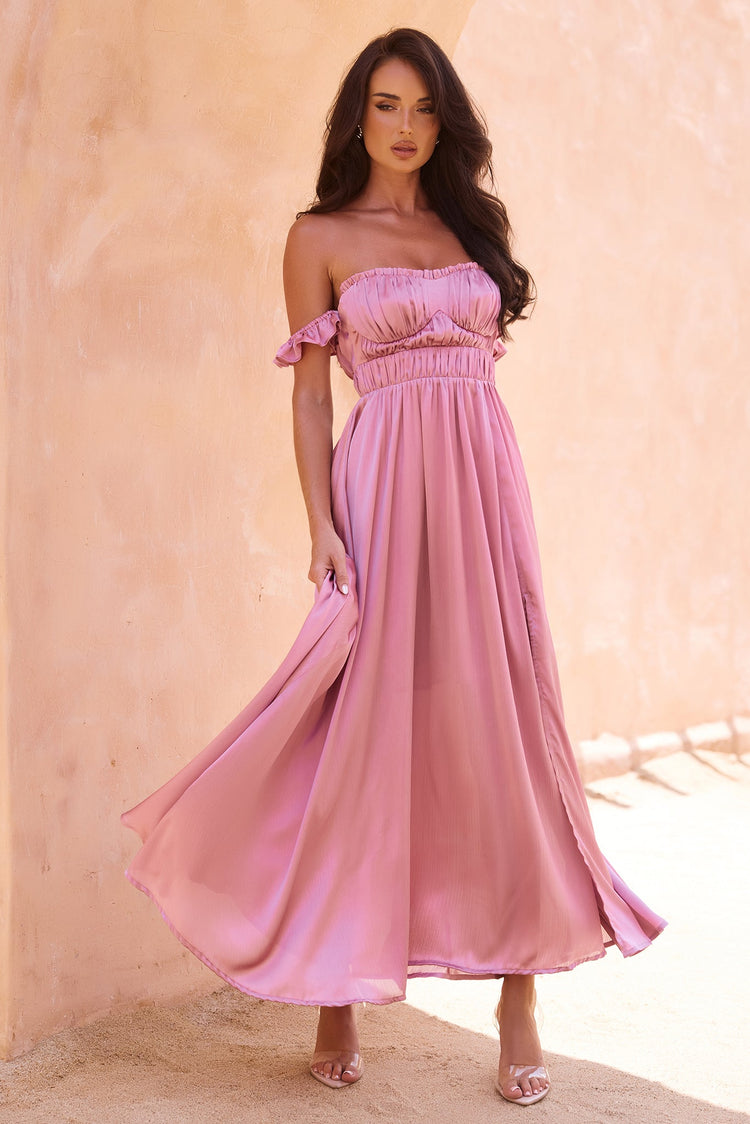Best Night Maxi Dress - Dusty Pink for women
