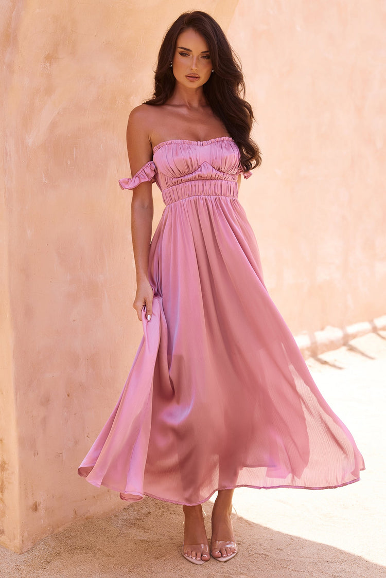 Best Night Maxi Dress - Dusty Pink for women