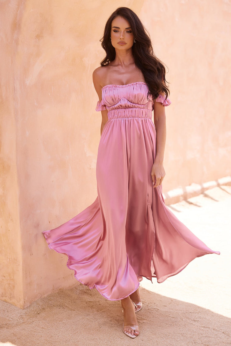 Best Night Maxi Dress - Dusty Pink for women
