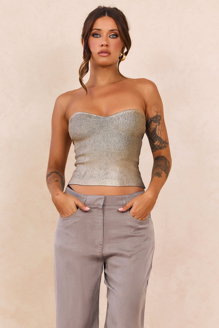 Breezes In Sunsets Foil Knit Top - Gold for women