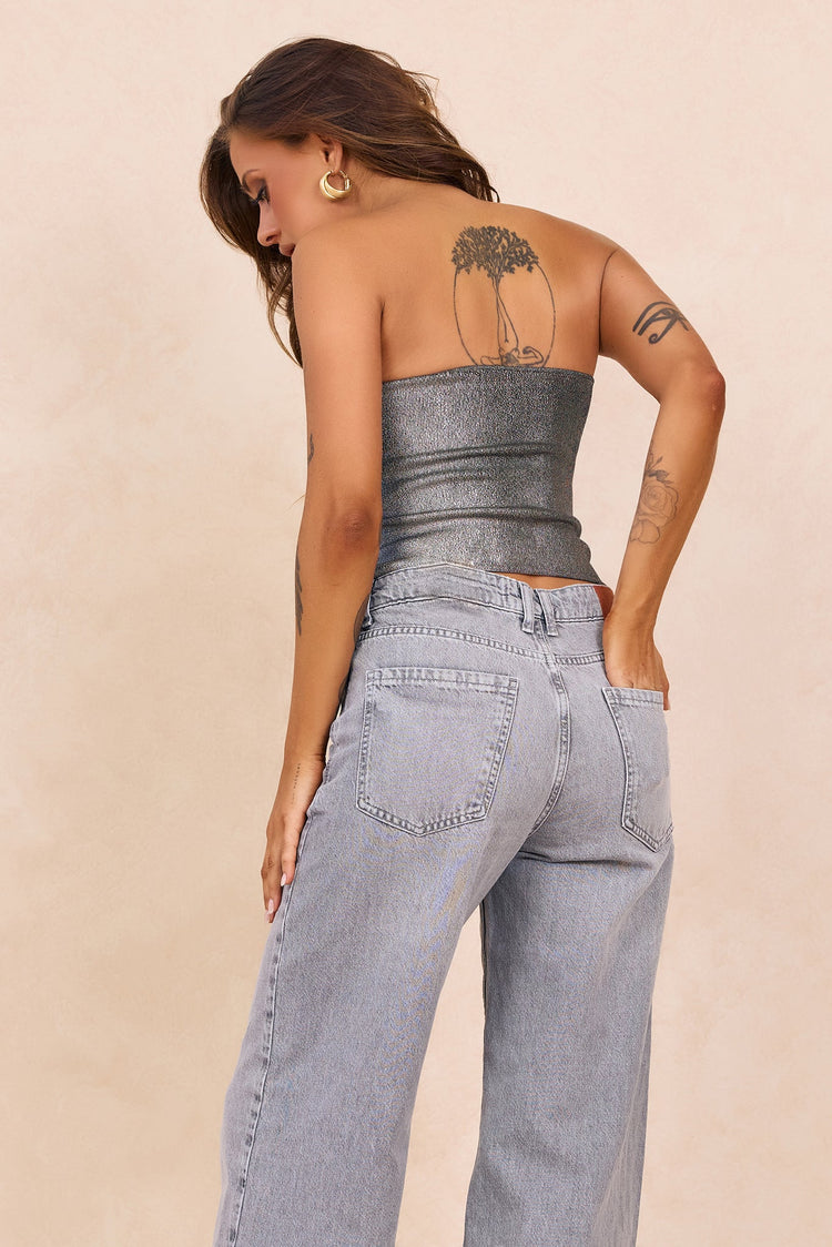 Breezes In Sunsets Foil Knit Top - Iron for women