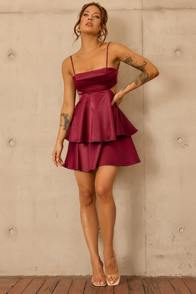 Carmen Mini Dress - Plum for women